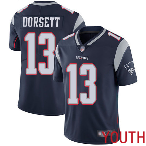 New England Patriots Football 13 Vapor Limited Navy Blue Youth Phillip Dorsett Home NFL Jersey